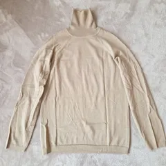 ADAM ET ROPE アダムエロぺ／ウール100％ ハイネック ニット 40 L相当 レディース 長袖 ベージュ 上品 きれいめ 美品