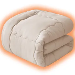 【スピード発送】通気 抗菌防臭 保温 ほこりが出にくい 柔らかな肌触り キルトケット ふわふわ 暖かい 暖かい 防ダニ 厚手 約2.0kg ふとん かけ布団 掛けふとん 洗える 150x210cm 冬用 布団 AYO カーキ シングル 掛け布団