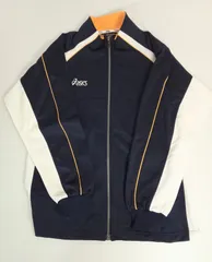 asics/アシックス ジャージ上 紺×白×黄 サイズS【中古品】のサムネイル