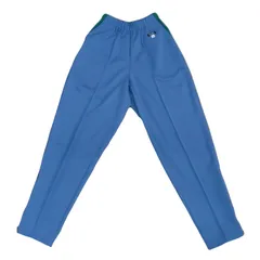 【値下げ品・新品・現品限り】ジャージ下　ロングパンツ　サックス×グリーン　水色　裾ファスナー付き　M・L・3Lのみ　アウトレット品　【送料込み】