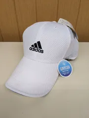 未使用訳あり adidas/アディダス キャップ ホワイト メッシュ 60～63cm 帽子 ユニセックス 男女兼用＊mkk020