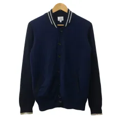 B&Y ユナイテッドアローズ BEAUTY&YOUTH ビューティー&ユース カーディガン ニット ウール 無地 長袖 M 青 紺 ブルー ネイビー