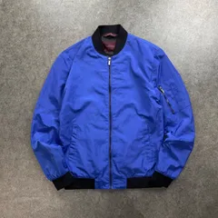 ZARA MAN ザラメン MA-1 フライトジャケット ボンバージャケット ジップアップ ブルゾン 無地 ブルー/ブラック メンズ