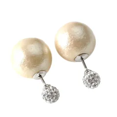 【コットンパール：ナチュラル×6mmシルバー】[Cream dot. クリームドット公式]  金属アレルギー ニッケルフリー パール コットンパール ロンデル バックキャッチ パヴェ 上品 ノーマル 結婚式 入園式 卒業式 お呼ばれ 