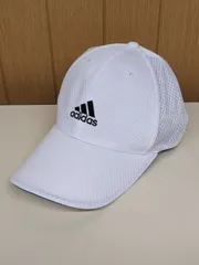 未使用訳あり adidas/アディダス キャップ ホワイト メッシュ 60～63cm 帽子 ユニセックス 男女兼用＊mkk021