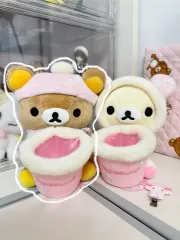 リラックマ 冬 マフラー ピンク 小物入れ ぬいぐるみ