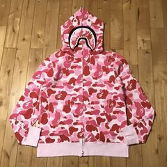 A BATHING APE シャークパーカー ピンクカモ サイズM - メルカリ