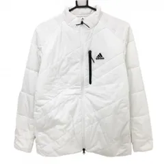 【新品】アディダス 中綿ジャケット 白 3ポケット シリコンロゴ  メンズ L ゴルフウェア adidas