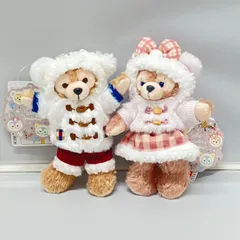 【美品】ウィンターホリデー　ぬいぐるみバッジ　ダッフィー シェリーメイ　タグ付き Disney 東京ディズニーシー