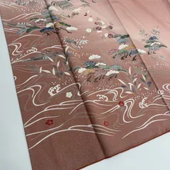 付け下げ 正絹 紋なし パールトーン加工 美しい染め 袷 着物 MK-1559