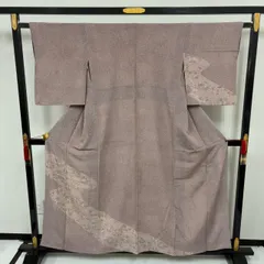 付下げ 型染 縮緬 上品な染め 紋無し 訪問着 正絹 着物 MK-1581のサムネイル