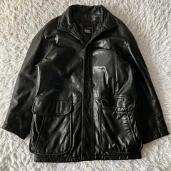 ロバートカムストップ レザージャケット 羊革 ブラック ラムレザー コート 古着  本革 4298