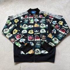 アディダス 総柄トラックジャケット　トレフォイル 黒 XL 94 アディダス 総柄トラックジャケット トレフォイル 黒 XL 94 - メルカリ