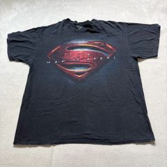 マンオブスティール DCコミックス ロゴTシャツ スーパーマン 黒 半袖 