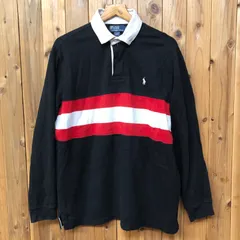90's Polo by Ralph Lauren ポロ ラルフローレン メンズL 長袖 ラガーシャツ スウェット 裏起毛 トップス ポニー刺繍 アメカジ スポーツ ビンテージ古着