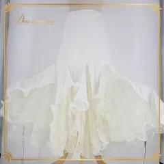 社交ダンス 衣装 スタンダード スカート レッスンウェア 女性用 オールシーズン Roger 白 ホワイト系 フリル 派手 練習着 花柄 透け感 ダンススカート フレアスカート 着心地良い エレガント おしゃれ 練習用 軽やか 透けスカート フラワー柄