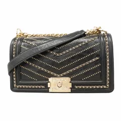 シャネル(Chanel) シャネル ショルダーバッグ ボーイシャネル チェーンショルダー カーフスキン ブラック レディース