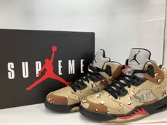 NIKE ナイキ AIR JORDAN 5 RETRO Desert Camo SUPREME シュプリーム 824371-201 28.0cm 