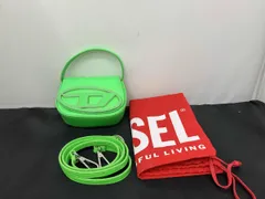 DIESEL ディーゼル 1DR クロスボディバッグレザー ショルダーバッグ レディース ネオンカラー ネオングリーンカラー系  蛍光黄緑系 ※袋付