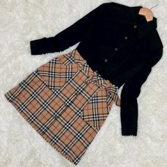 バーバリーブルーレーベル ドッキングワンピース 膝丈ワンピース