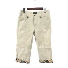 BURBERRY LONDON バーバリーロンドン クロップドパンツ 大きいサイズ:44 ノバチェック切替/七分丈    ベージュ レディース / 241007003201