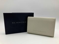 定価22000円 BURBERRY 名刺入れ カードケース ホワイト レザー - メルカリ
