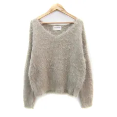 レイビームス Ray Beams シャギーニット セーター 長袖 Vネック 無地 ベージュ /SY12