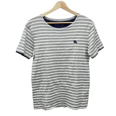 バーバリーブラックレーベル 半袖カットソー サイズ2 M メンズ美品  - ライトグレー×白×ダークネイビー クルーネック/ボーダー