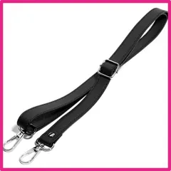 Color:ブラック 金具 シルバー ショルダーストラップ バッグ用 ショルダーベルト 単品 PUレザー (ブラック 金具 シルバー)
