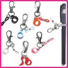 シリコンペンクリップ カラフル ペンホルダー ストラップ付き 磁気ペン立て マグネットクリップ 多用途 スタンド 鉛筆ホルダー 収納 文房具整理 便利グッズ【7個セット】