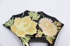 かんざし バチ型 蒔絵調 かんざし 簪 髪飾り 花柄 螺鈿 金彩 フォーマル 礼装用 バチ型 櫛 黒色 和柄
