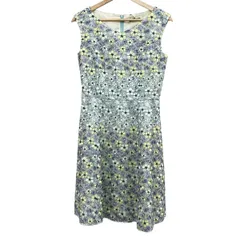 TOCCA(トッカ) ワンピース サイズ2 S レディース美品  - ライトブルー×白×マルチ クルーネック/ノースリーブ/ひざ丈/刺繍/フラワー(花)