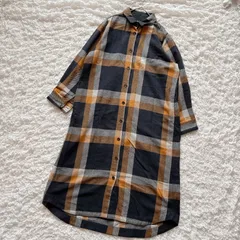サニークラウズ ブランケットなワンピース　チェック　ネイビー　イエロー Sunny clouds