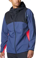 アンダーアーマー UNDER ARMOUR UA WINTER KNIT 3 LAYER FULL-ZIP HOODIE メンズ ウォームアップ アウター 軽量 撥水 保温 通気性 防風 トレーニング 雨  6007393 403 WASHEDNAVY
