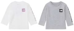 ザ・ノース・フェイス THE NORTH FACE アウトドア ロングスリーブスリーブグラフィックティー ベビー B L/S Sleeve Graphic Tee 長袖 シャツ バックプリント 丸首 左肩ドットボタン  NTB32334 Z MIXグレ