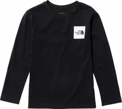 ザ・ノース・フェイス THE NORTH FACE アウトドア ロングスリーブスモールスクエアロゴティー キッズ 長袖 Tシャツ トップス ロンT オーガニックコットン 綿 シンプル 紫外線 UVカット 柔らかい ロゴ入り  NTJ32357 K ブラック
