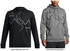 アンダーアーマー UNDER ARMOUR UA アーマーフリース エクストララージロゴ フーディー トップス フード付 ポケット お出かけ スポーツ 運動 裏起毛 小物  1386579 025 CASTLEROCK/ANTHR