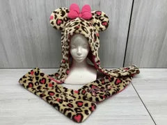 Disney  TDR   マフラーキャップ　ミニー　ヒョウ柄