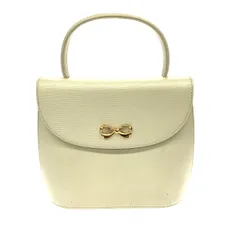 HANAE MORI ハナエモリ ハンドバッグ  トップハンドル/リボン/レザー    ホワイト レディース / 240001174050