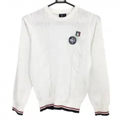 【美品】パーセッタンタドゥエ セーター 白×ネイビー 一部ケーブル編み ワッペン ニット　 レディース M ゴルフウェア PAR72のサムネイル