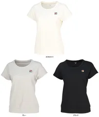 フィラ FILA テニス ゲームシャツ レディース ウェア テニスウェア 半袖 ミニワッフルストレッチ 吸水 吸湿 速乾 ストレッチ UV 部活 練習 トレーニング トレーニングウェア  VL2942 04 グレー