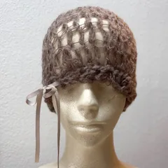 【クロシェハット】冬用　毛糸　ハンドメイド　クラッシャーハット　ニット帽　かぎ針