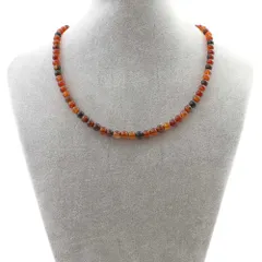 シンプルストーンネックレスメノウ（アゲート）【丸玉】6mm【天然石ビーズパワーストーン】