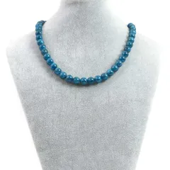 シンプルストーンネックレスアパタイト【丸玉】10mm【天然石ビーズパワーストーン】