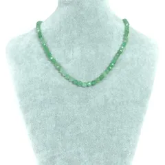 シンプルストーンネックレス アベンチュリン【ダイヤカット】6mm【天然石 ビーズ パワーストーン】