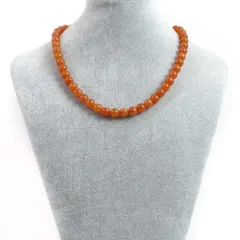 シンプルストーンネックレスオレンジアベンチュリン【丸玉】8mm【天然石ビーズパワーストーン】
