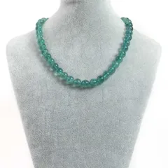 シンプルストーンネックレスブルーフローライト【丸玉】10mm【天然石ビーズパワーストーン】
