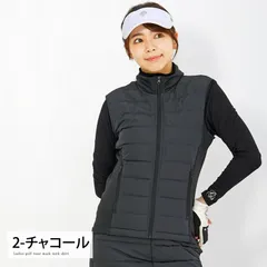 ゴルフ ダウンベスト レディース ゴルフウェア 暖か裏起毛ボアフリース アウター ジャケット ストレッチ ジャージ スタンドジップアップ 秋冬 ldjk2 2-チャコール