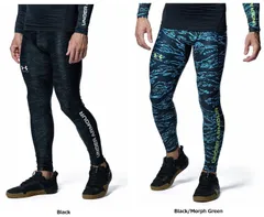 アンダーアーマー UNDER ARMOUR UA ヒートギアアーマー ノベルティ レギンス スパッツ インナー 吸汗 伸縮 ドライ ストレッチ ジム 運動 ウェア  1388214 002 BLACK/MORPHGREEN
