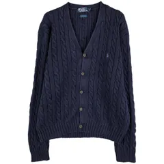 古着 ラルフローレン Ralph Lauren POLO by Ralph Lauren ケーブル編み コットンニットカーディガン メンズL相当/eaa602823